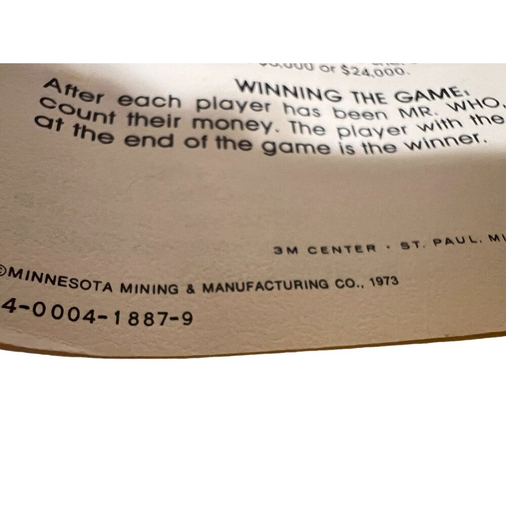 Mr. Who? Vintage Board Game 1973 By Minnesota Mining & Manufacturing - Picture 6 of 7